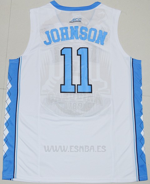 Camiseta NCAA North Carolina Tar Heels Brice Johnson #11 Blanco
